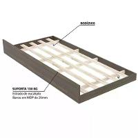 Cama Solteiro Com Auxiliar Cm8004 Cm8008 Qt7 Nogal Branco Tecno Mobili Nogal Branco - 7