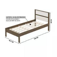 Cama Solteiro Com Auxiliar Cm8004 Cm8008 Qt7 Nogal Branco Tecno Mobili Nogal Branco - 8