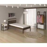 Cama Solteiro Cm8010 Nogal Branco Tecno Mobili Nogal Branco - 2
