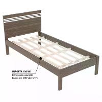 Cama Solteiro Cm8010 Nogal Branco Tecno Mobili Nogal Branco - 6