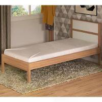 Cama Solteiro Com Auxiliar Cm8004 Cm8008 Qt7 Amendoa Branco Tecno Mobili Amendoa Branco - 8