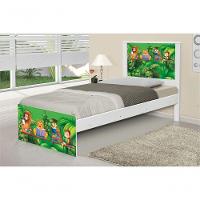 Cama Solteiro Adesivada Safari Com Colchão - 1