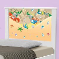 Cama Solteiro Adesivada Fundo Do Mar Feliz Com Colchão - 3