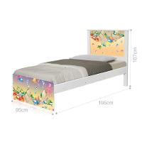 Cama Solteiro Adesivada Fundo Do Mar Feliz Com Colchão