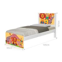 Cama Solteiro Adesivada Palhaço Circo Com Colchão