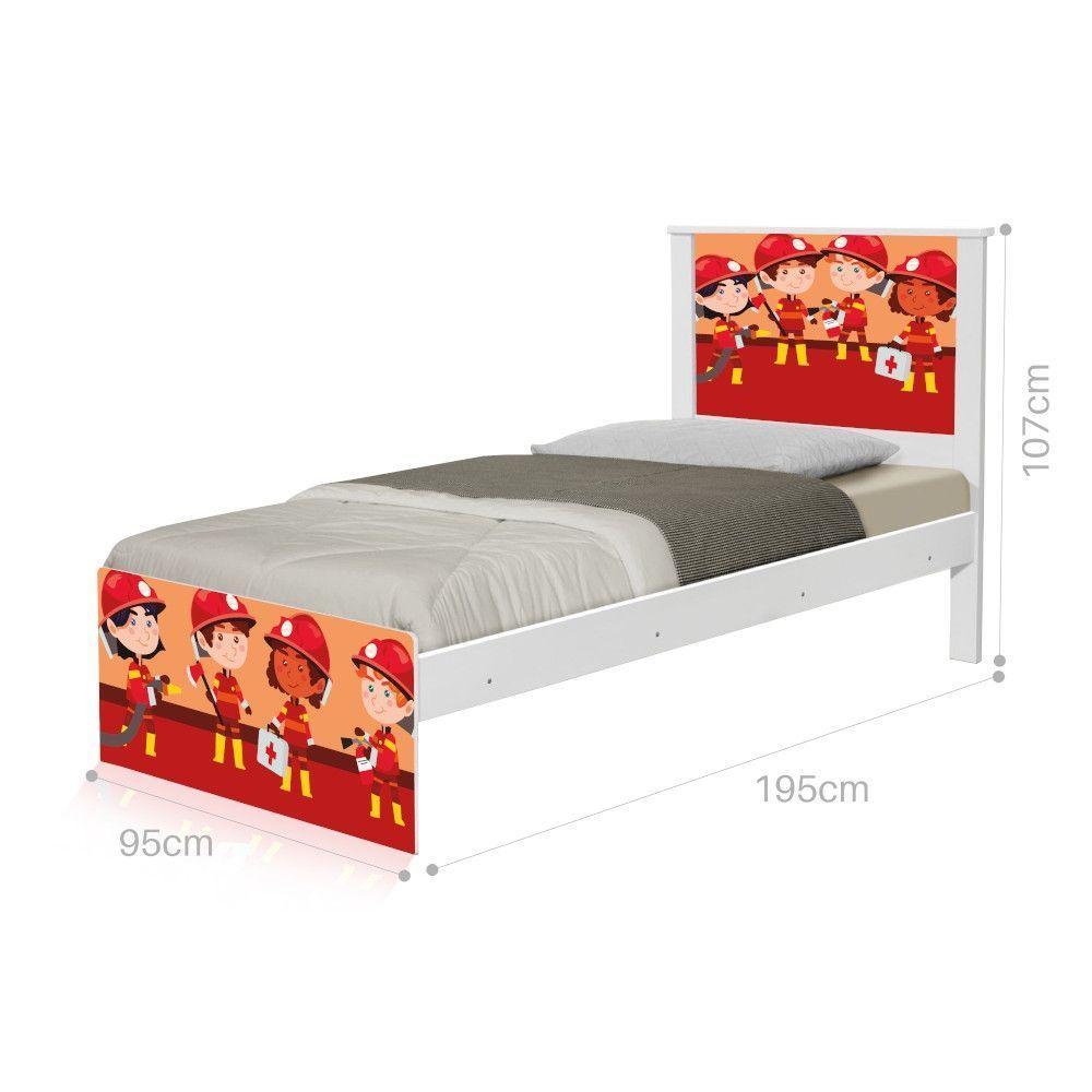Cama Solteiro Tropa De Bombeiros Com Colchão - 4