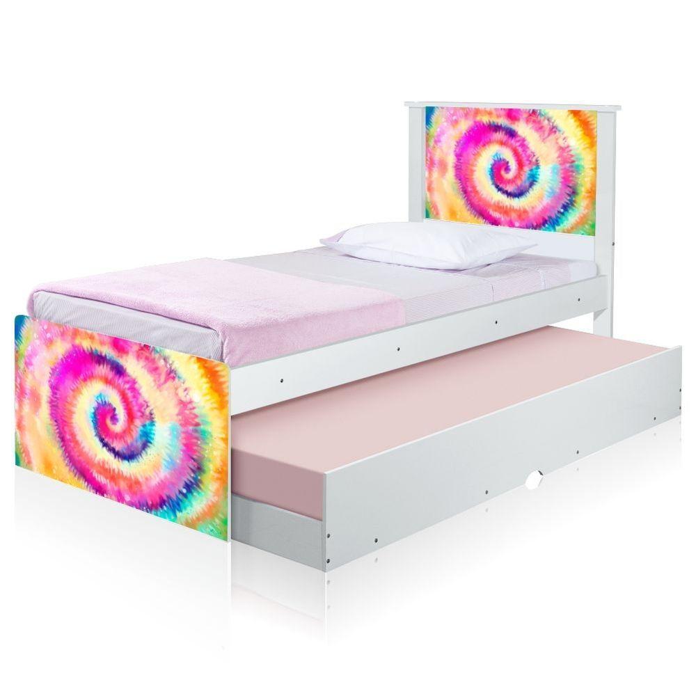 Cama Solteiro Tie Dye Com Auxiliar E Colchões - 5