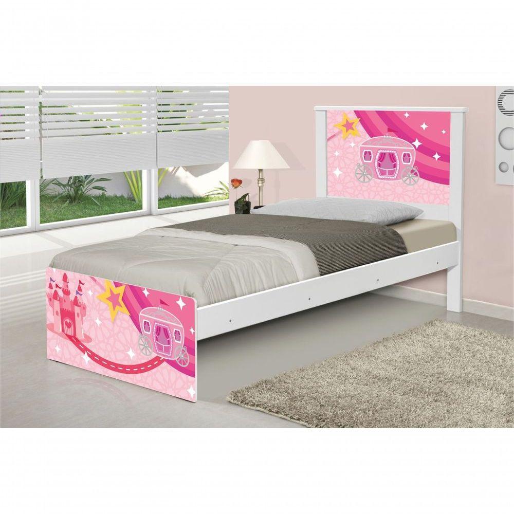 Cama Solteiro Carruagem Castelo Com Colchão - 1