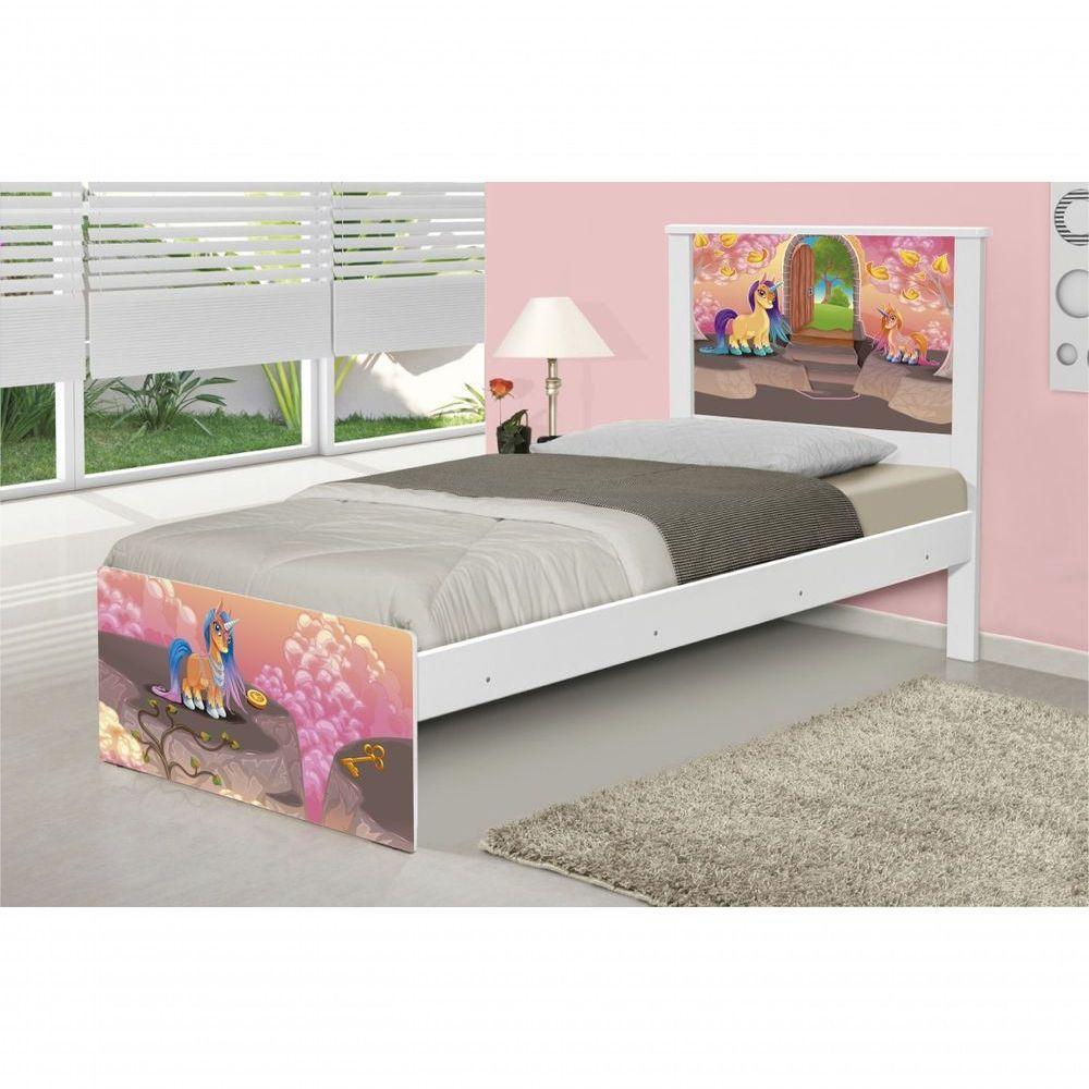 Cama Solteiro Unicórnios Mágicos Com Colchão - 1