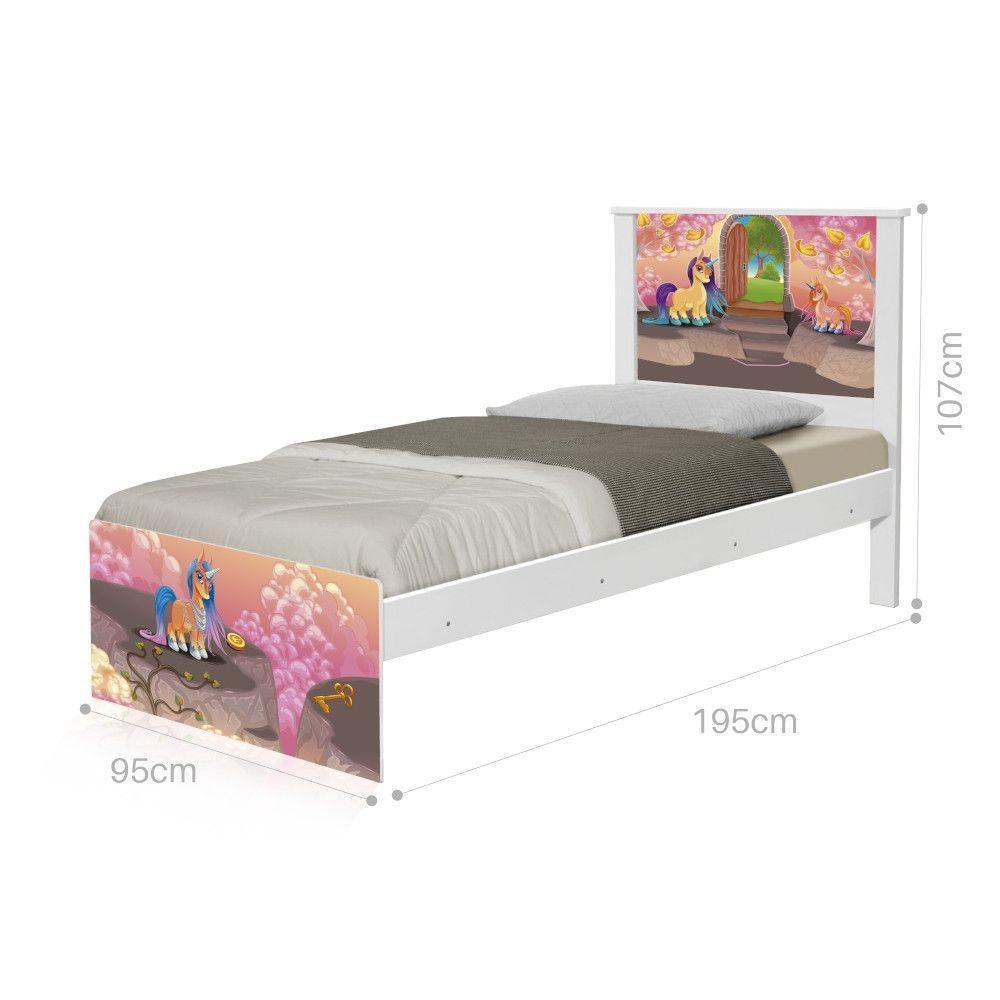 Cama Solteiro Unicórnios Mágicos Com Colchão - 4