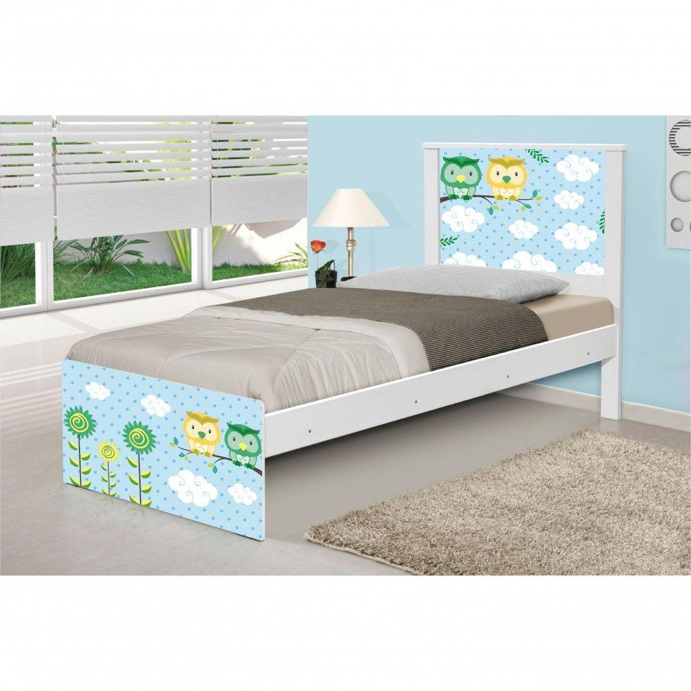 Cama Solteiro Adesivada Corujinhas - 1