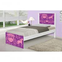 Cama Solteiro Adesivada Carruagem Princesa Com Colchão - 1