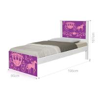 Cama Solteiro Adesivada Carruagem Princesa Com Colchão - 7
