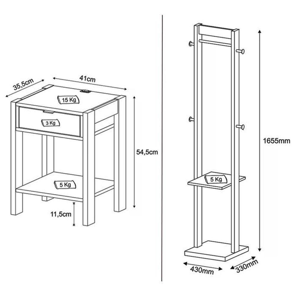 Quarto Solteiro 3 Peças Cm8006 Az1016 Az1019 Qt4 Amendoa Branco Tecno Mobili Amendoa Branco - 7