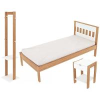 Quarto Solteiro 3 Peças Cm8006 Az1016 Az1019 Qt4 Amendoa Branco Tecno Mobili Amendoa Branco - 1