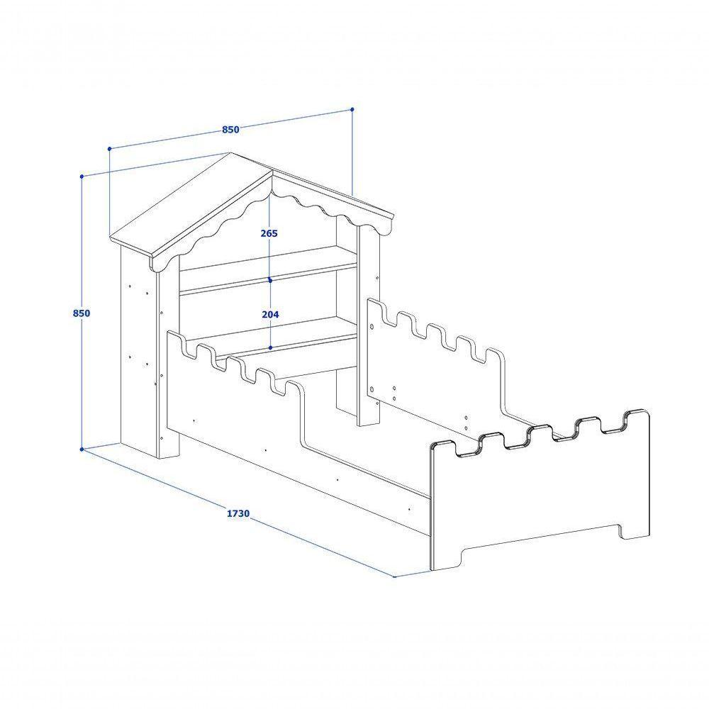 Cama Solteiro Princesa Com Colchão Branco/Rosa- Vitamov - 3