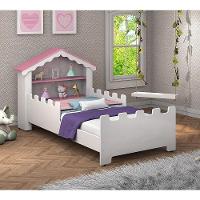 Cama Solteiro Princesa Com Colchão Branco/Rosa- Vitamov - 1