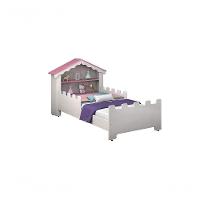 Cama Solteiro Princesa Com Colchão Branco/Rosa- Vitamov - 2