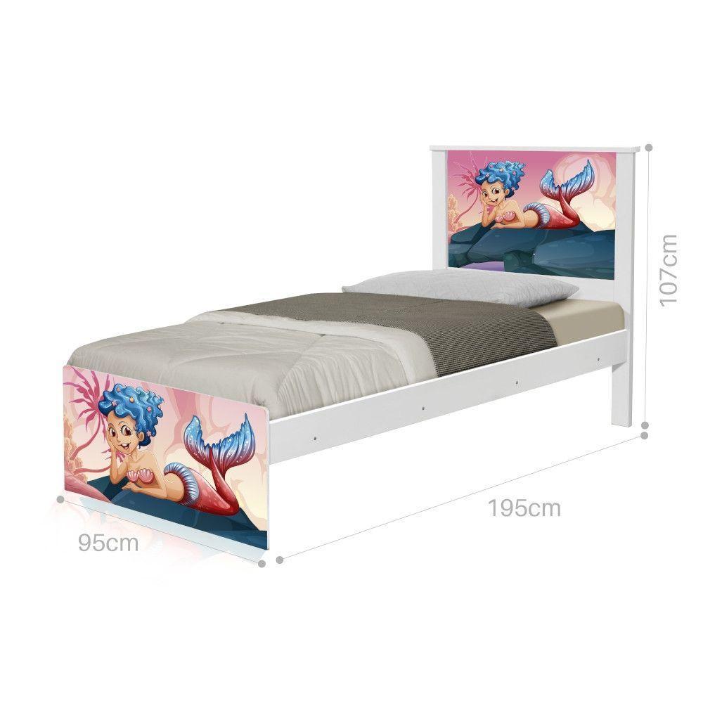 Cama Solteiro Sereia Nas Pedras Com Colchão - 4