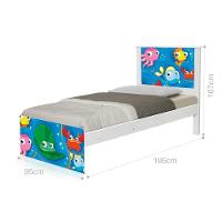 Cama Solteiro Fundo Do Mar Peixinhos Com Colchão - 7