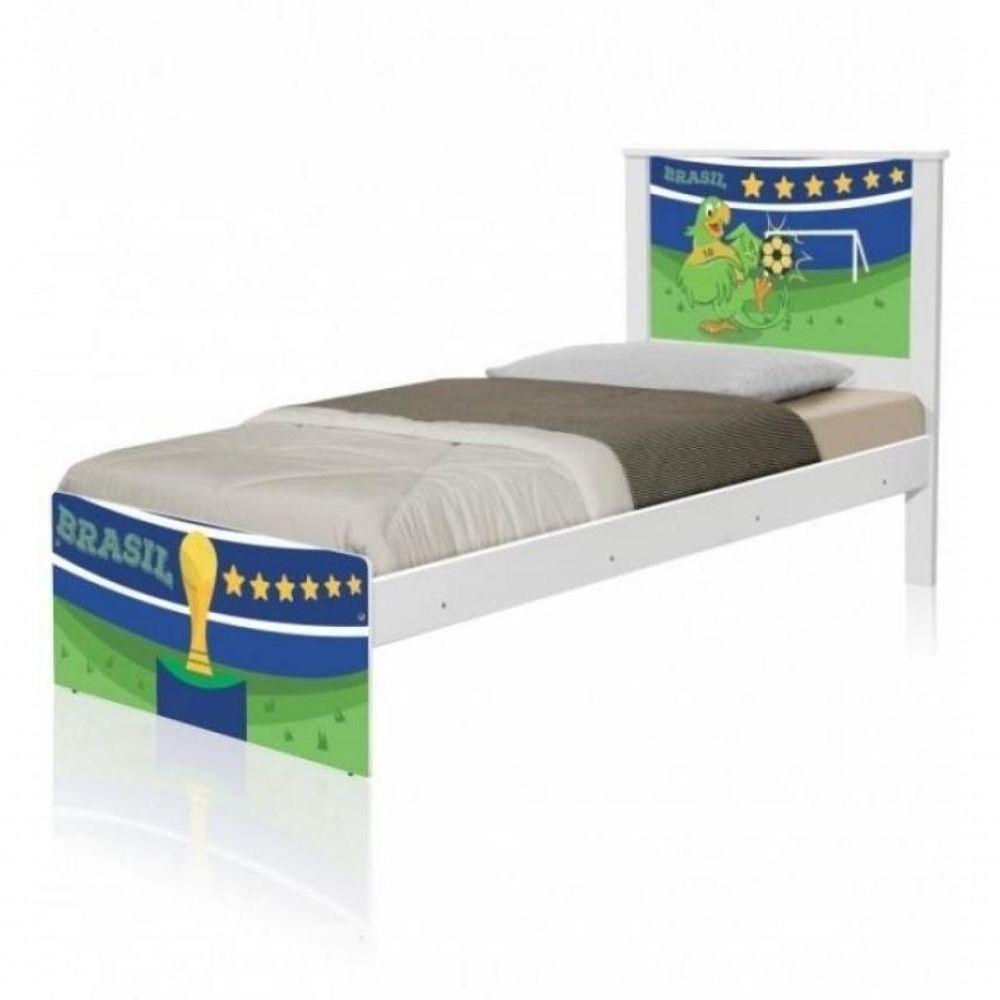 Cama Solteiro Adesivada Copa Do Mundo Brasil Com Colchão - 2