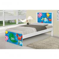 Cama Solteiro Adesivada Fundo Do Mar Peixinhos Com Colchão - 1