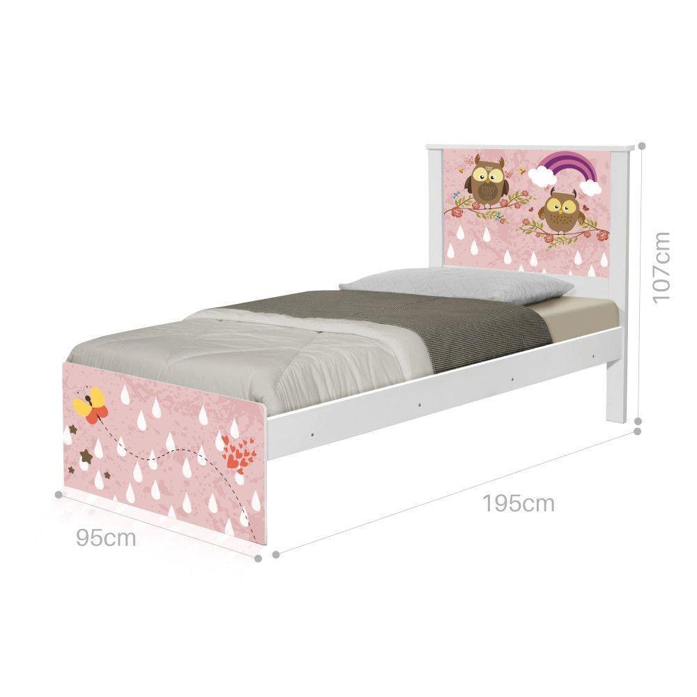 Cama Solteiro Corujinhas E Borboleta Com Colchão - 3
