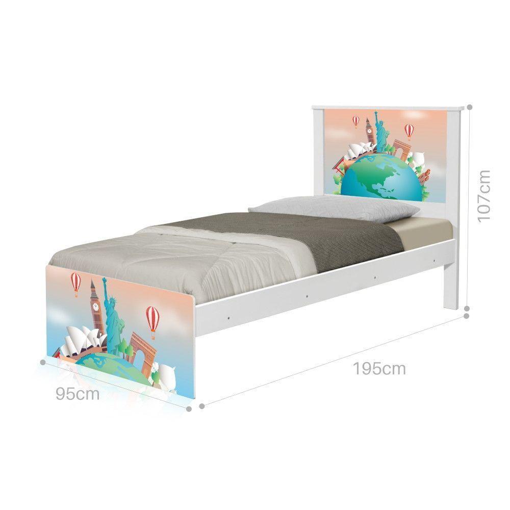 Cama Solteiro Volta Ao Mundo Com Colchão - 4