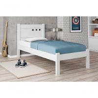 Cama Solteiro Paola Ii Branco Com Colchão - 2