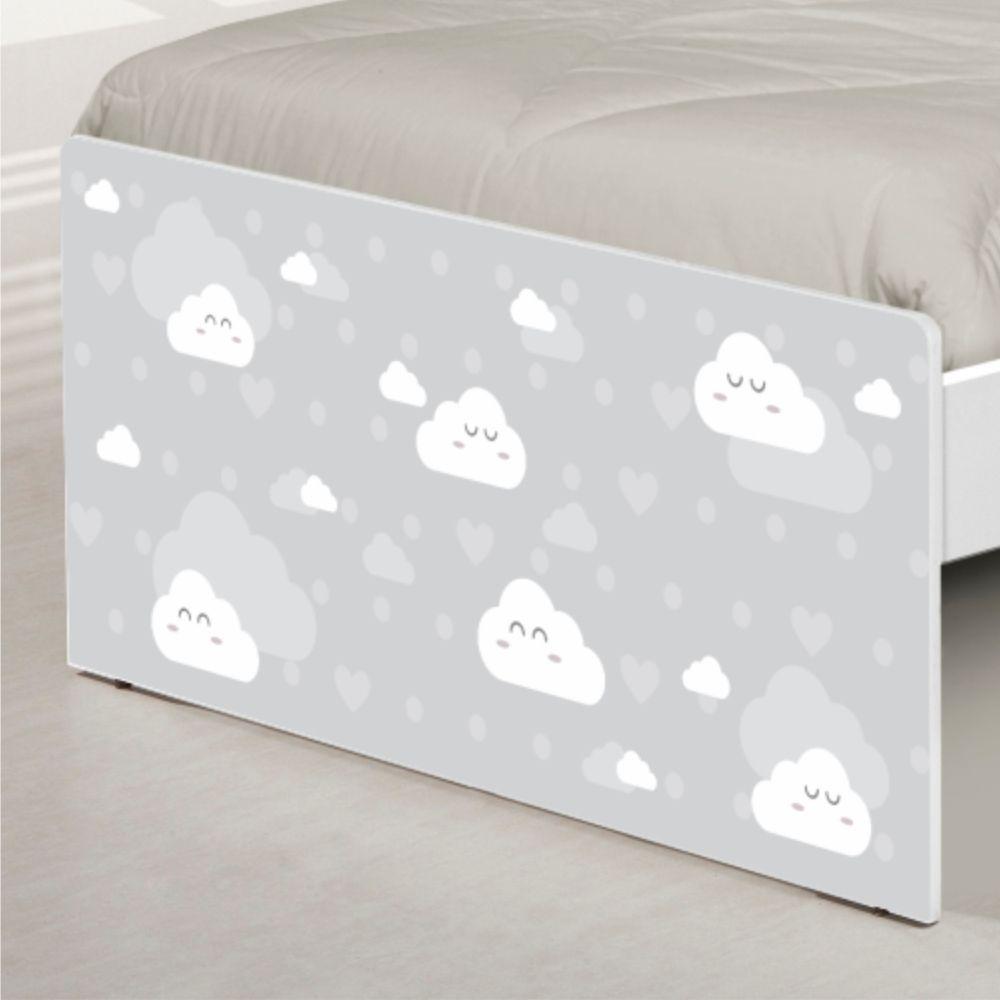 Cama Solteiro Barcelona Nuvem Cinza Menino E Menina - 2