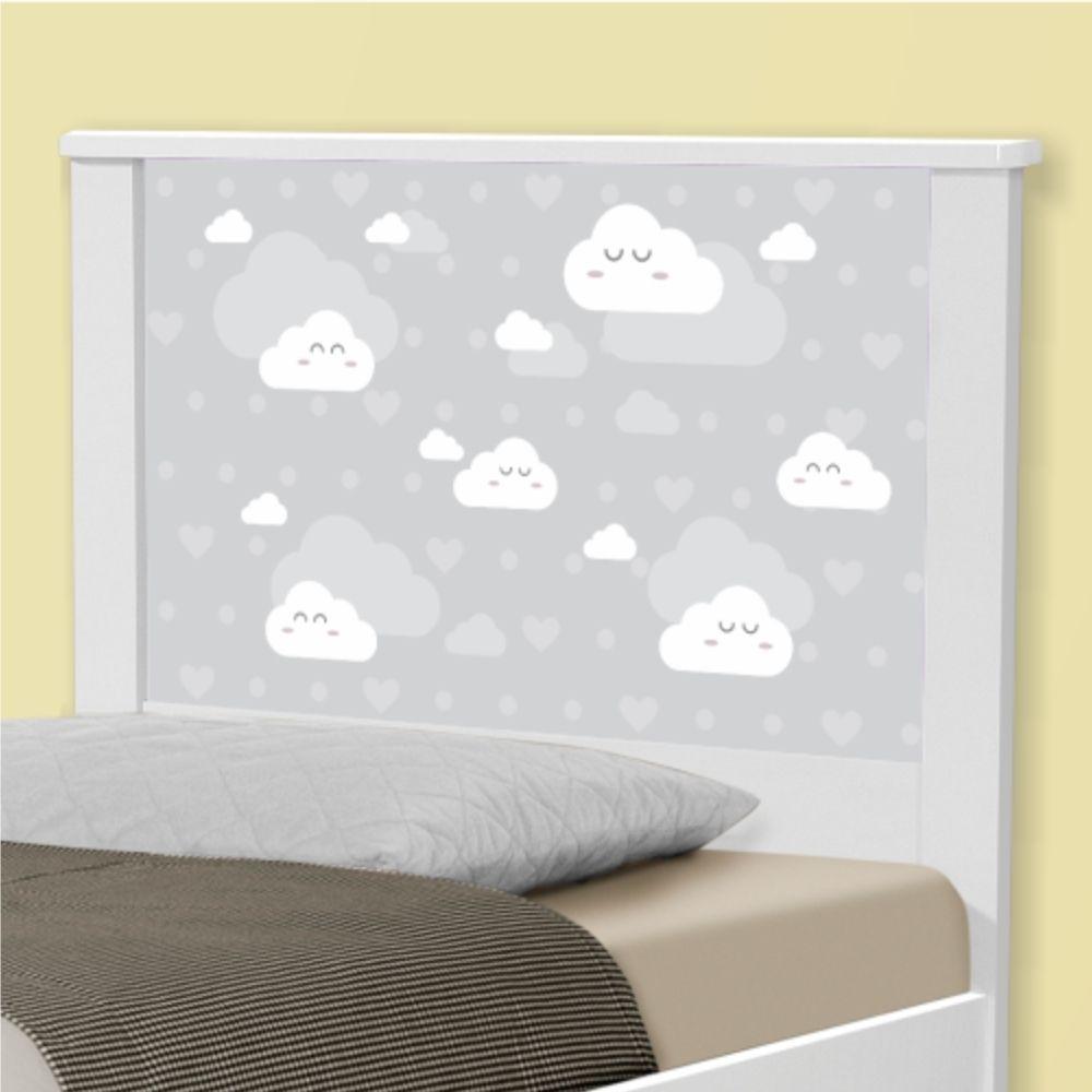 Cama Solteiro Barcelona Nuvem Cinza Menino E Menina - 3