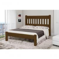 Cama de Casal Imperial de Madeira Maciça Tauari Castanho - 1