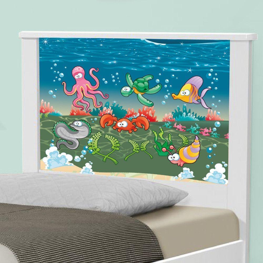 Cama Solteiro Adesivada Fundo Do Mar Com Colchão - 3