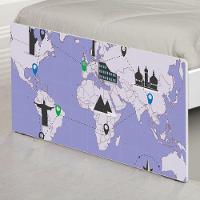 Cama Solteiro Adesivada Mapa Viagens Com Colchão - 2