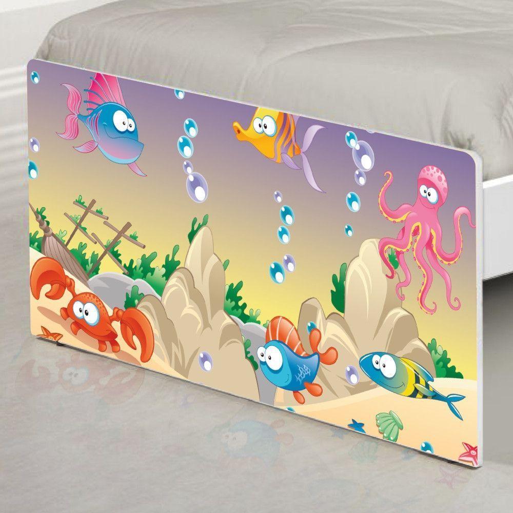 Cama Solteiro Fundo Do Mar Feliz Com Colchão - 2