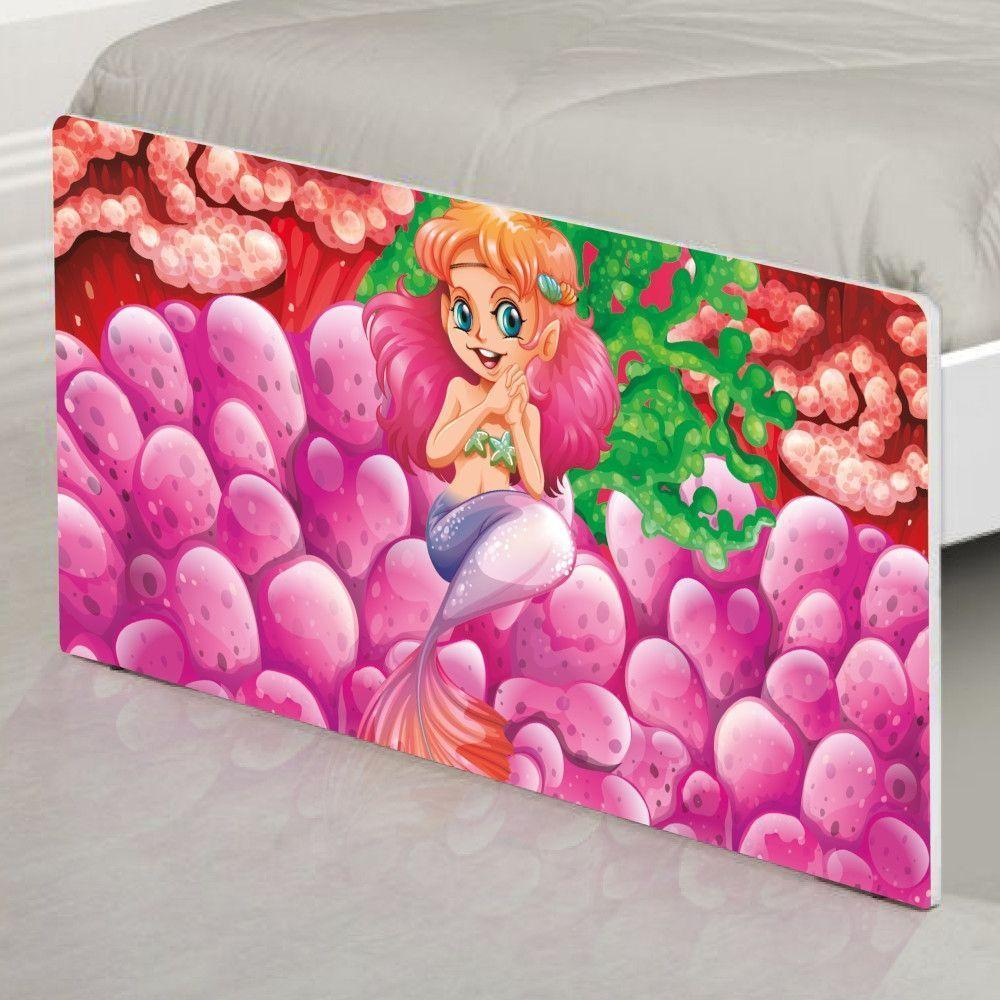 Cama Solteiro Sereia E Corais Com Colchão - 2