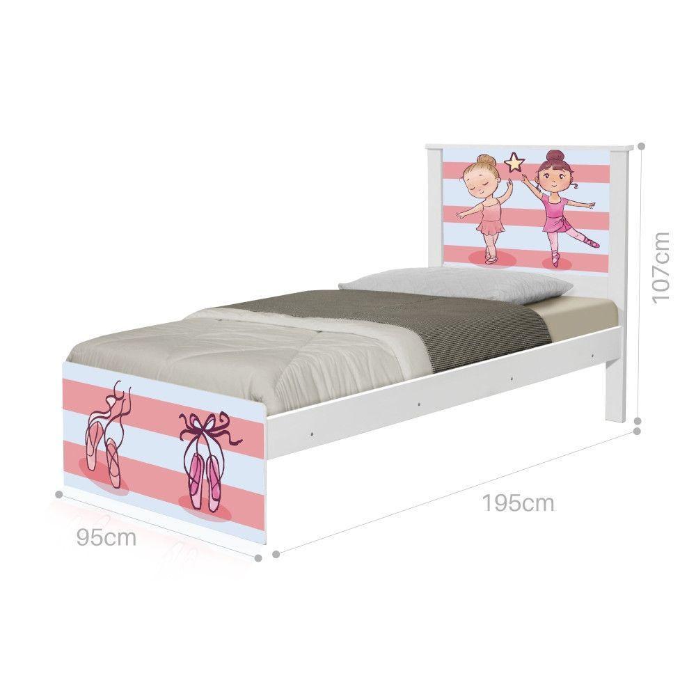 Cama Solteiro Adesivada Bailarinas Com Colchão - 4