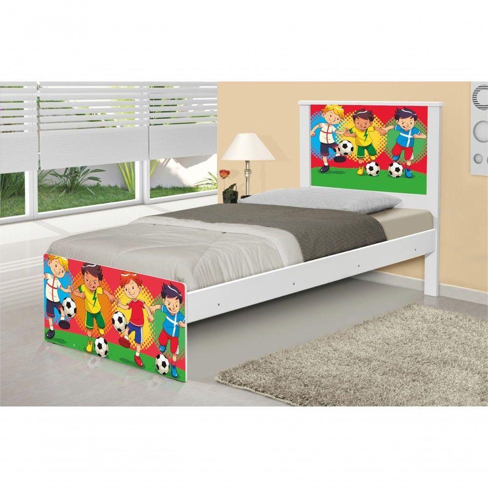 Cama Solteiro Futebol Meninos Com Colchão - 1