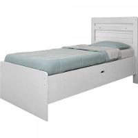 Cama Solteiro Baú Larissa Branca Com Colchão - 3