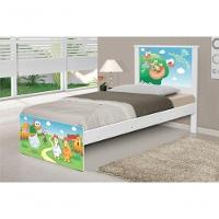 Cama Solteiro Adesivada Fazendinha Com Colchão - 1