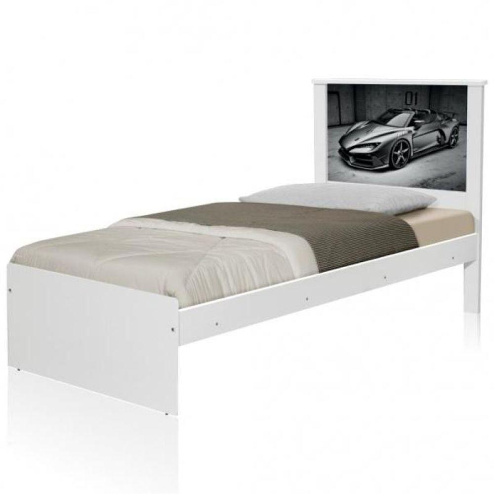 Cama Solteiro Carro Sport Chumbo Com Colchão - 2