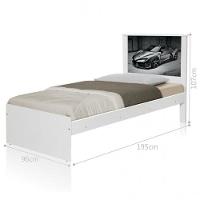 Cama Solteiro Carro Sport Chumbo Com Colchão - 4