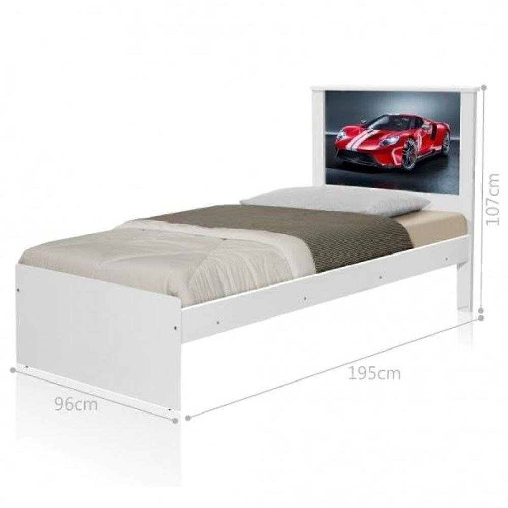 Cama Solteiro Carro Sport Vermelho Com Colchão - 4