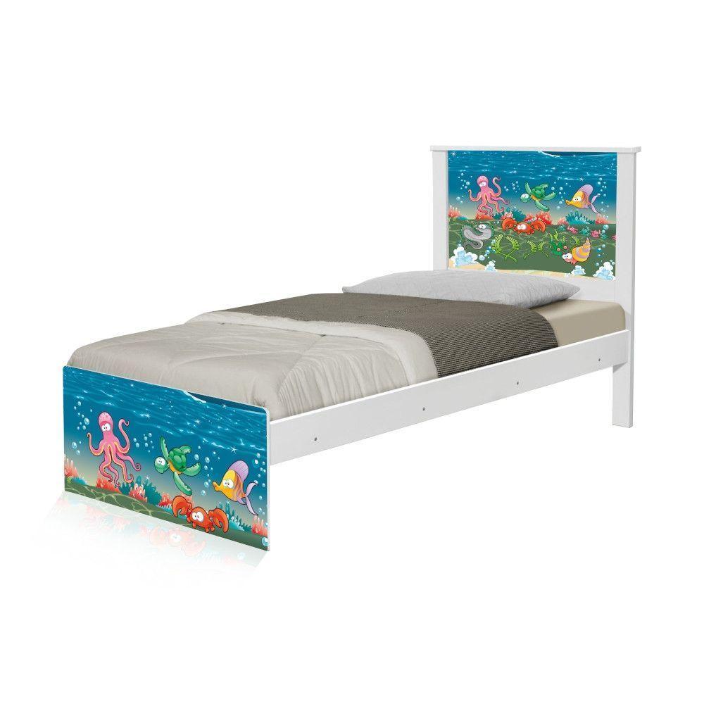 Cama Solteiro Fundo Do Mar Com Colchão - 4
