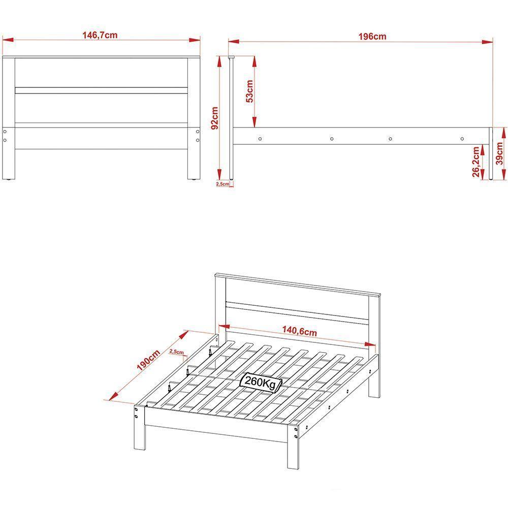Cama De Casal Mdp Cm8005 Amendoa/Branco - Gran Belo - 8