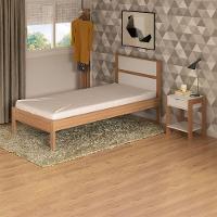 Cama De Solteiro Mdp Cm8004 Amendoa/Branco - Gran Belo