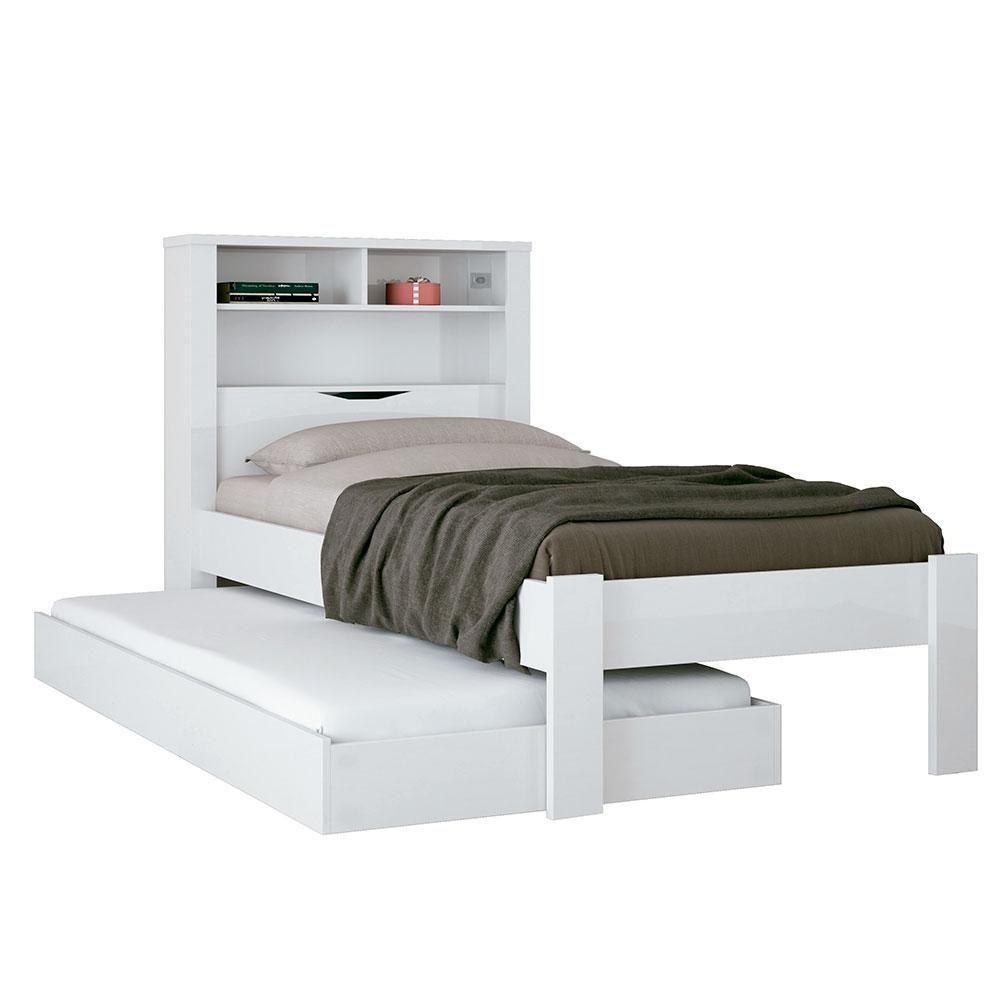 Bicama Solteiro C/Baú/Nicho Invicta Santos Andirá Branco - 4