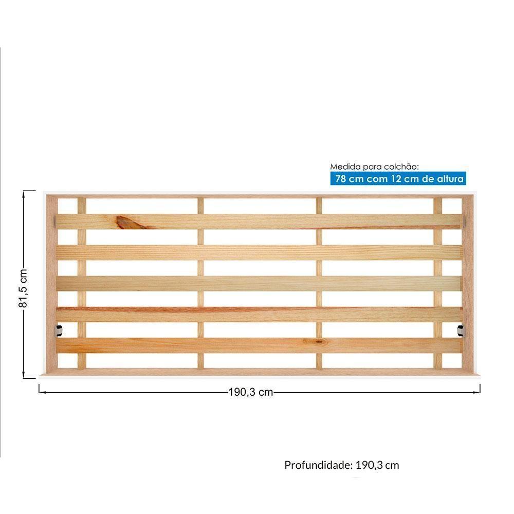 Bicama Solteiro C/Baú/Nicho Invicta Santos Andirá Branco - 6