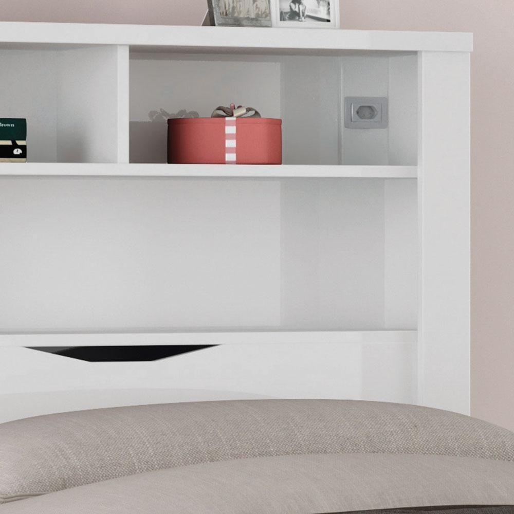 Bicama Solteiro C/Baú/Nicho Invicta Santos Andirá Branco - 8