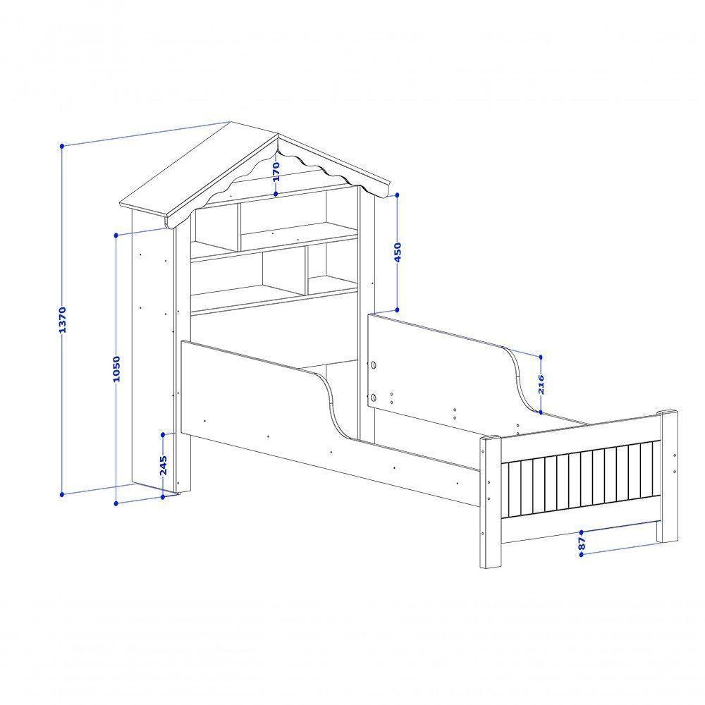 Cama Casinha De Boneca Com Nichos, Prateleira E Colchão Rosa - 2